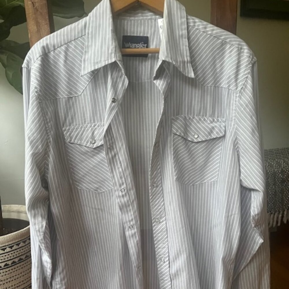 Wrangler Western Pearl Snap Shirt Men’s Large — Classic Cowboy Style